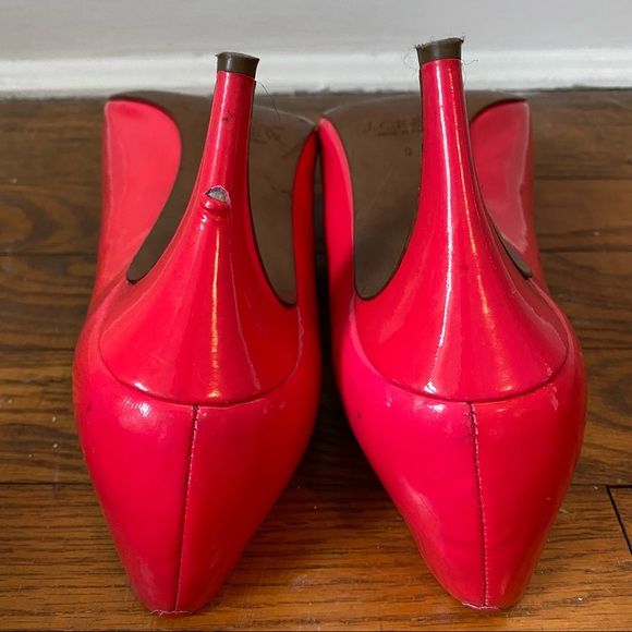 J.CREW PINK PATENT LEATHER HITTEN PEEP TOE HEEL SIZE 9 - Picture 8 of 11